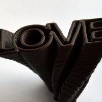 3D Chocolate Print - Spiralling Love, Side View