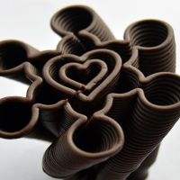3D Chocolate Print - Spiralling Heart Clover, Side