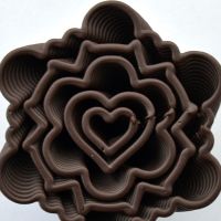 3D Chocolate Print - Geometric Heart Hurricane, Top