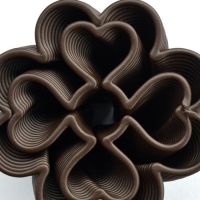 3D Chocolate Print - Four Leaf Heart Clover Top