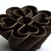 3D Chocolate Print - Four Leaf Heart Clover Side