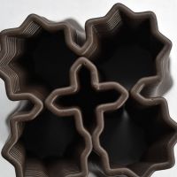 3D Chocolate Print - Four Starburst Spiral Top