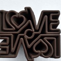 3D Chocolate Print - Love Mirror Top
